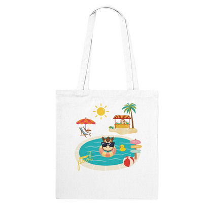 Stofftasche mit Hobby Horsing Motiv Poolparty