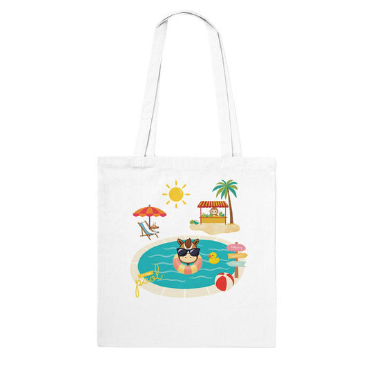 Stofftasche mit Hobby Horsing Motiv Poolparty