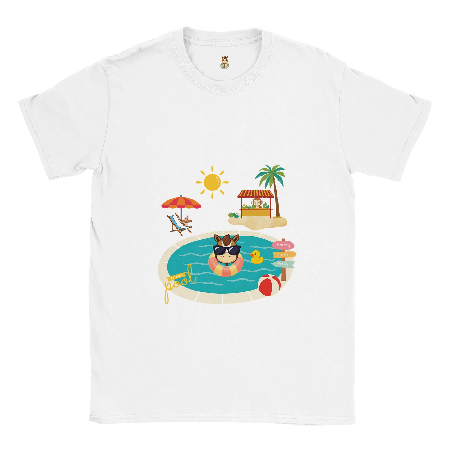 Hobby Horsing T-Shirt mit Motiv Poolparty