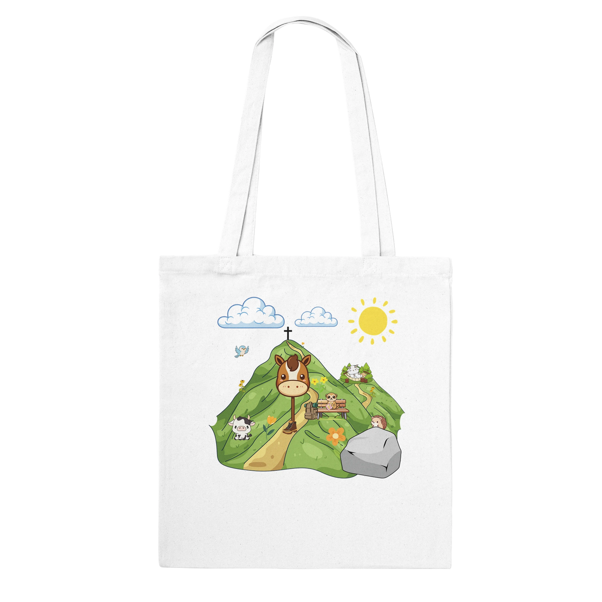 Stofftasche mit Hobby Horsing Motiv Wandertag