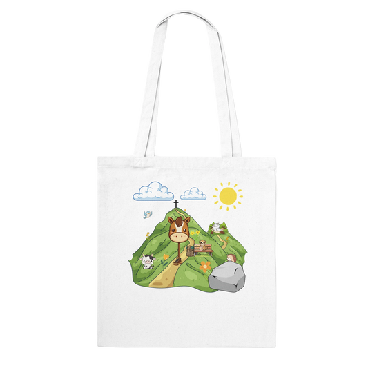 Stofftasche mit Hobby Horsing Motiv Wandertag