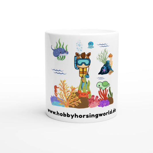 Tasse mit Hobby Horsing Motiv Tauchgang