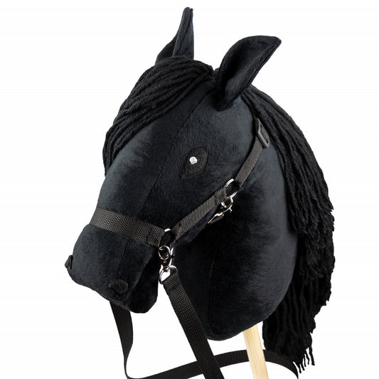 Hobby Horse mit Halfter und Zügel – Rappe (A3)